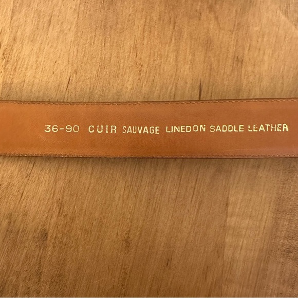 Authentic YSL Yves Saint Laurent Womens Belt 36 Inch 90 Cm Brown Leather Gold - Picture 5 of 16